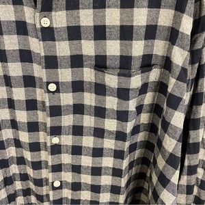 BONOBOS - Dark Blue and Grey Checked Button Down Shirt, Mens 3XL, Promin…